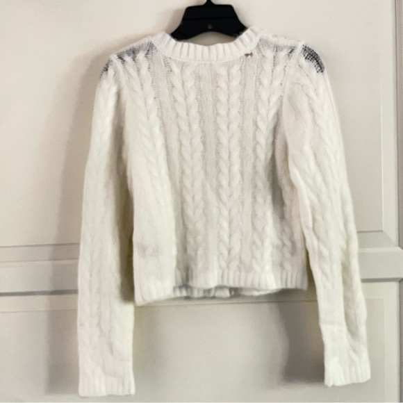 NEW! For Love and Lemons Billie cable knit cropped cardigan sweater 26301 - Picture 3 of 9